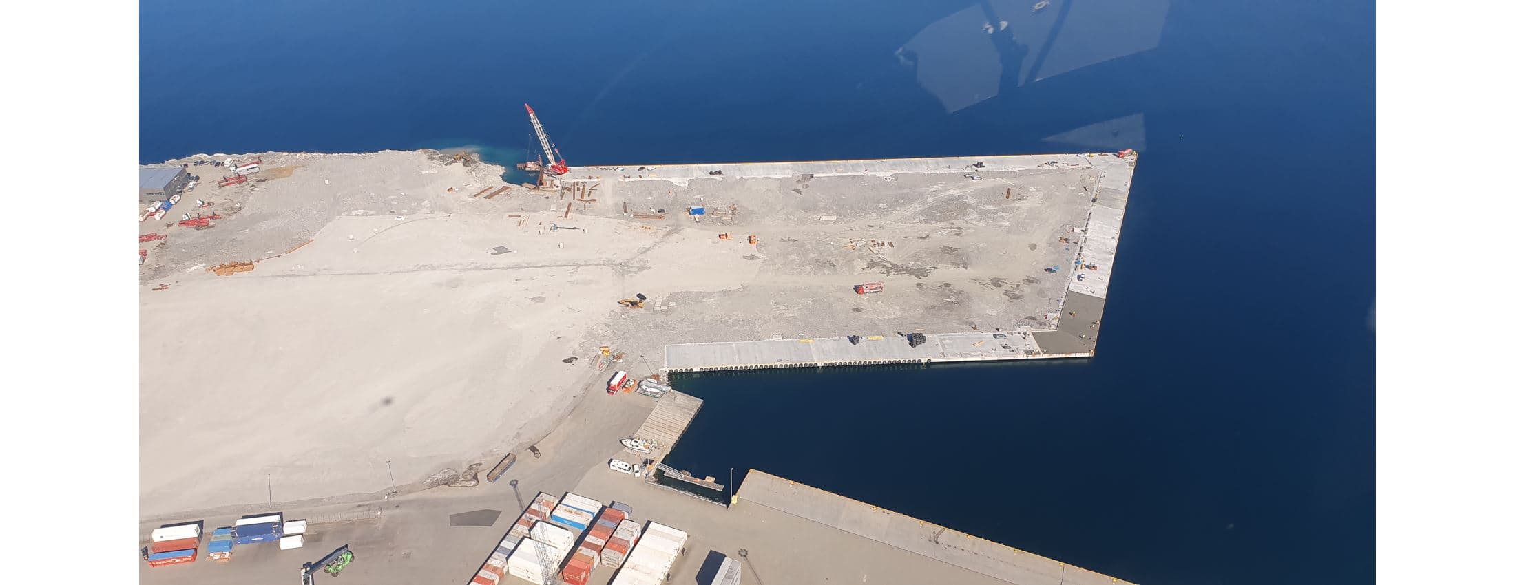 Kai- og industriprosjekt på Flatholmen sett ovenfra